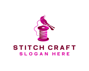 Embroidering - Bird Tailor Thread logo design