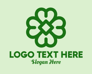 Four Leaf Clover - Green Shamrock Outline logo design