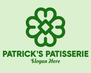 Green Shamrock Outline logo design