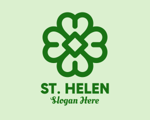 Green Shamrock Outline logo design