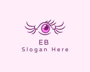 Purple - Eye Wing Eyelash logo design
