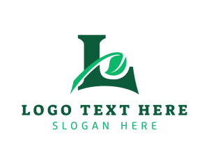 Green Crown - Natural Leaf Letter L logo design