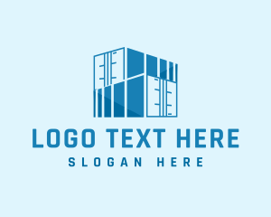 Warehouse - Container Storage Logistics logo design