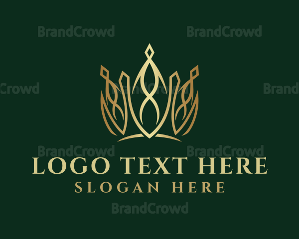 Golden Elegant Crown Logo
