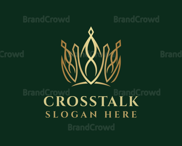 Golden Elegant Crown Logo