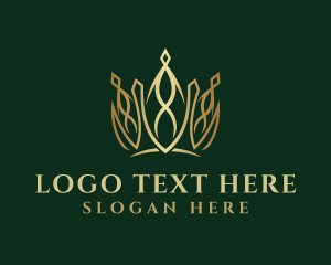 Pageant - Golden Elegant Crown logo design