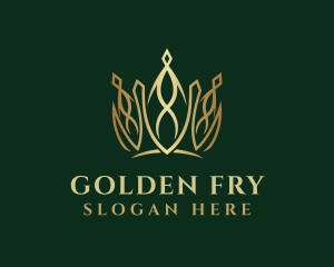 Golden Elegant Crown logo design