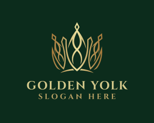 Golden Elegant Crown logo design