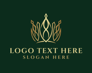 Golden Elegant Crown Logo