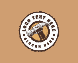 Badge - Hammer Carpentry Tool logo design