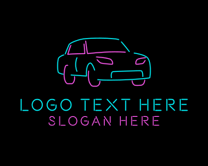 Sports Car - Neon Automotive Car logo design