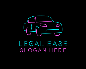 Driving School - Neon Automotive Car logo design