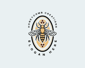 Honeycomb Bee Apiary logo design