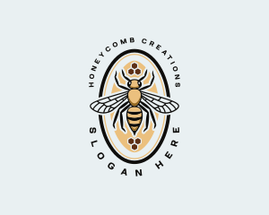 Beeswax - Honeycomb Bee Apiary logo design