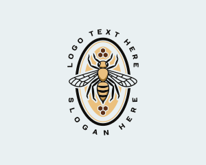 Wasp - Honeycomb Bee Apiary logo design