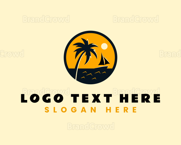 Beach Travel Yacht Logo