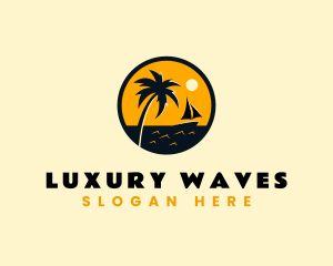 Beach Travel Yacht logo design