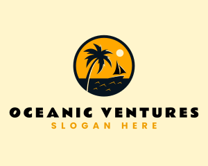 Beach Travel Yacht logo design