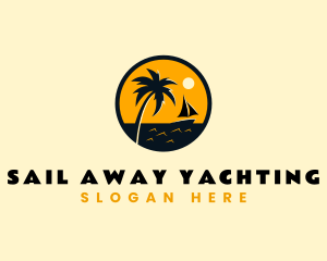 Beach Travel Yacht logo design