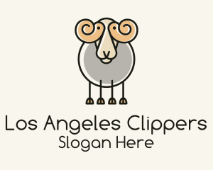 Cartoon Sheep Ram Logo