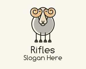 Cartoon Sheep Ram Logo