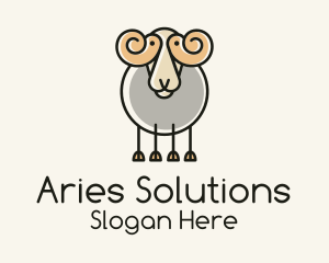 Cartoon Sheep Ram logo design