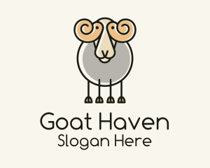 Cartoon Sheep Ram logo design