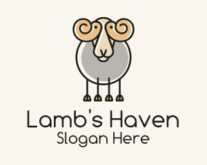 Cartoon Sheep Ram logo design