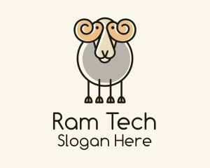 Cartoon Sheep Ram logo design