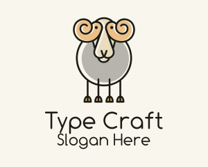 Cartoon Sheep Ram logo design