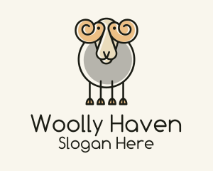 Cartoon Sheep Ram logo design