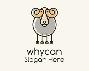 Hunt - Cartoon Sheep Ram logo design