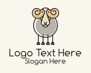 Cartoon Sheep Ram Logo