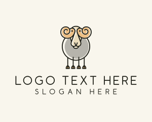 Horns - Cartoon Sheep Ram logo design