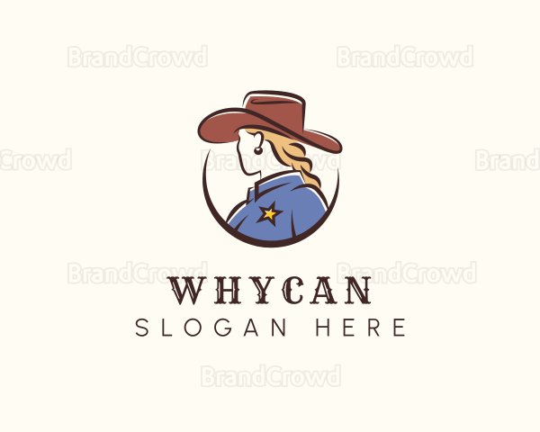 Cowgirl Sheriff Fashion Logo