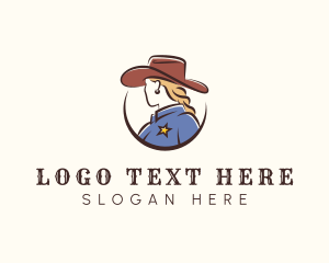 Western - Cowgirl Sheriff Fashion logo design