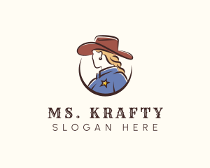 Cowgirl - Cowgirl Sheriff Fashion logo design