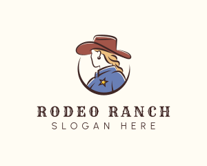 Cowgirl Sheriff Fashion logo design