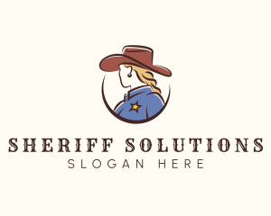 Cowgirl Sheriff Fashion logo design