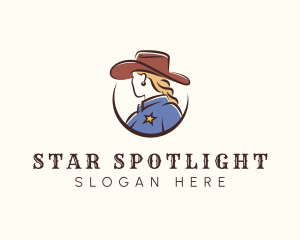 Cowgirl Sheriff Fashion logo design