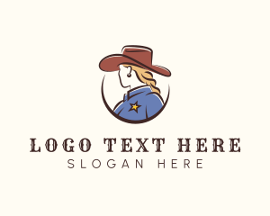Saloon - Cowgirl Sheriff Fashion logo design