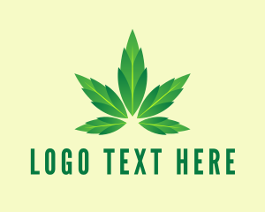 Hemp - Green Cannabis Leaf logo design