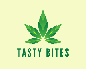 Green Cannabis Leaf Logo