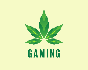 Green Cannabis Leaf Logo