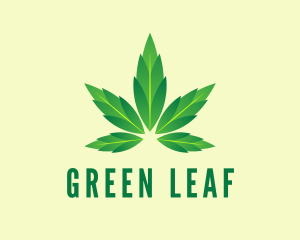 Green Cannabis Leaf logo design