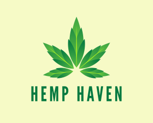 Green Cannabis Leaf logo design