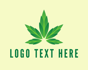 Green Cannabis Leaf Logo