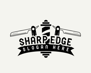 Barber Razor Haircut logo design