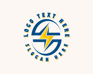 Lightning Bolt Electricity logo design