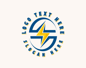 Electrician - Lightning Bolt Electricity logo design